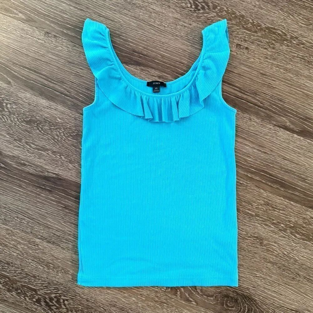 J. Crew Women's Ruffle Ribbed Knit Tank